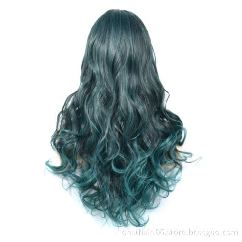 MYZYR24 Inch Synthetic Fiber Machinery Manufacturing Packaging Heat-resistant High-quality Cheap Artificial Wig Dream Green Hair